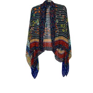 Anthropologie Women's One Size Cardigan Multicolor Floral Kimono Bohemian Hippie